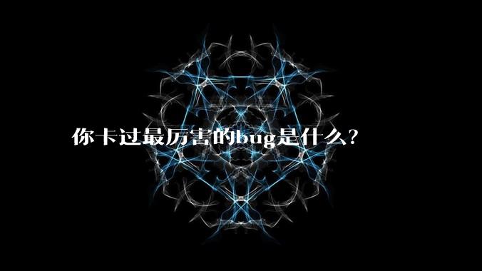 你卡过最厉害的bug是什么？